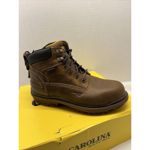 CAROLINA Mens 6" Non Metallic Toe Rugged Work Boot Brown CA3558 9.5 EE Wide NEW